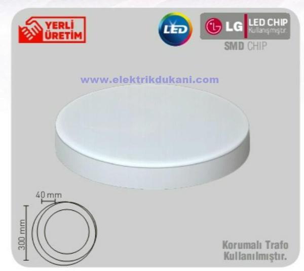 LUSTER 18W S.Ü. DOLUNAY LED ARMATÜR BEYAZ KASA 6500K - Image 1