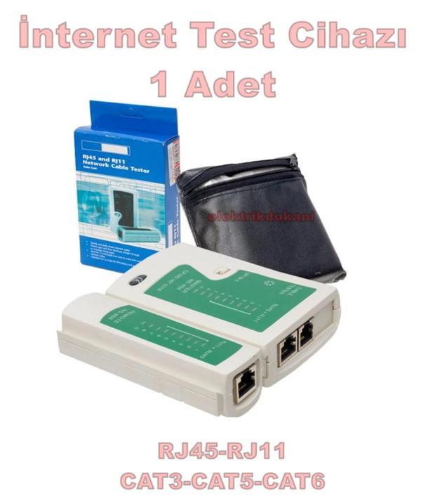POWERMASTER Kablo Test Aleti RJ-45 RJ-12 RJ-11 Cat-6 (Web İnternet Kablosu Network Cable Tester) - Image 1