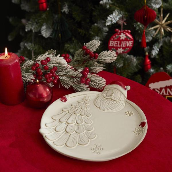 Karaca Home New Year Yılbaşı Santa Dekoratif Tabak 28,7 x 26,3 x 5,5 cm - Image 1