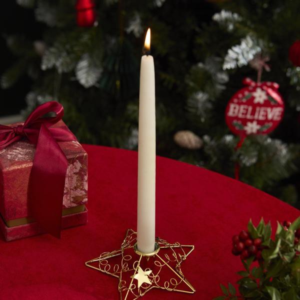 Karaca Home New Year Yılbaşı Yıldız Şekilli Şamdan Mumluk Gold - Image 1