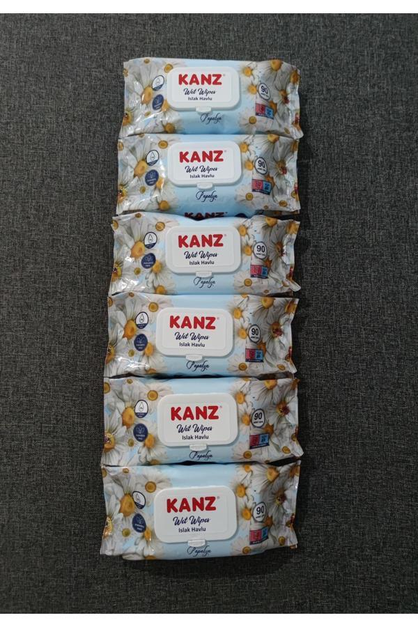 Kanz Islak Mendil Islak Havlu Papatya Kokulu 90 Yaprak X 6 Paket - Image 1