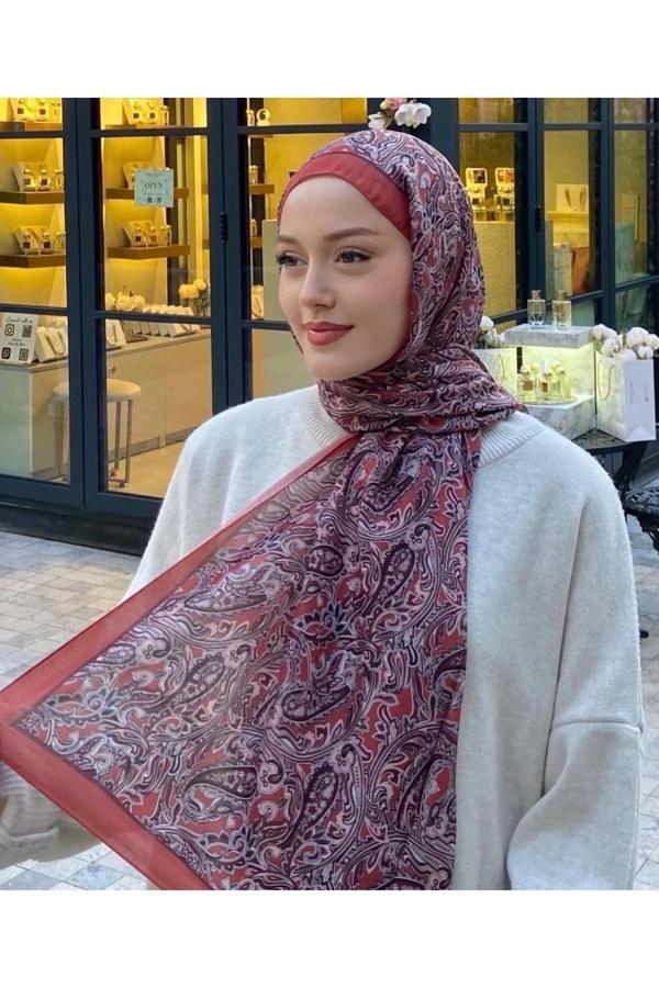 Derinaa Store Firuze Şal Bordo - Image 1