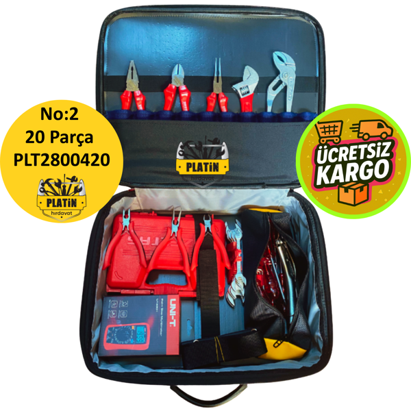 PHT Teknisyen Bez Takım Çantası ( Dolu 20 Parça ) Şifreli Omuz Askılı Orta Boy No:2 PLT2800420 - Image 1