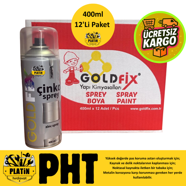 Goldfix Çinko Sprey 400 Ml ( 12 Adet ) - Image 1