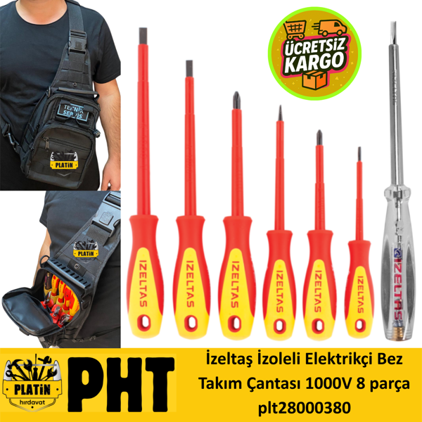 İzeltaş İzoleli Elektrikçi Bez Takım Çantası 1000V 8 parça plt28000380 - Image 1