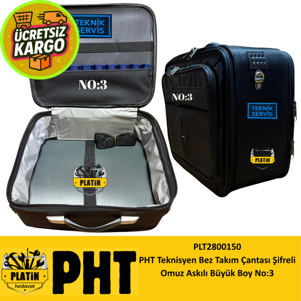 PHT Teknisyen Bez Takım Çantası Şifreli Omuz Askılı Büyük Boy No:3 PLT2800150 - Image 1