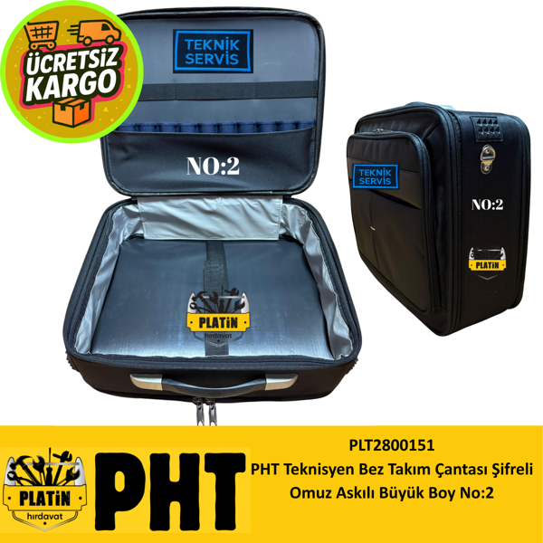 PHT Teknisyen Bez Takım Çantası Şifreli Omuz Askılı Orta Boy No:2 PLT2800151 - Image 1