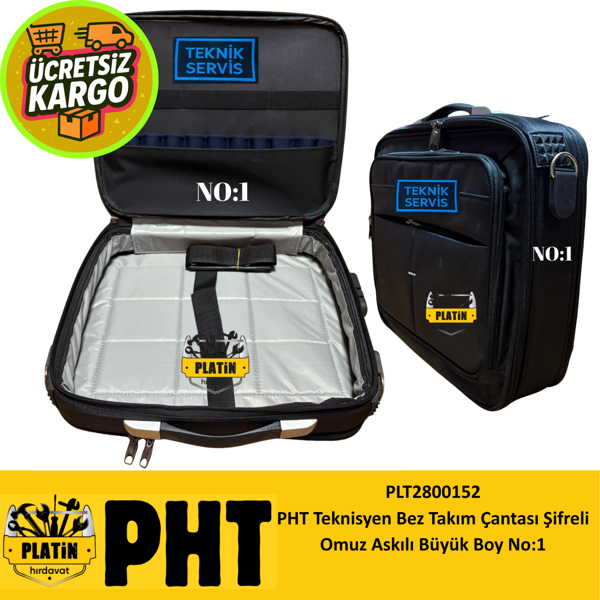 PHT Teknisyen Bez Takım Çantası Şifreli Omuz Askılı Küçük Boy No:1 PLT2800152 - Image 1