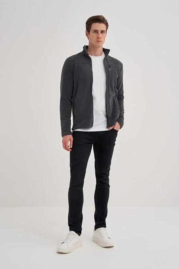 CAZ 56330 DİK YK. POLAR SWEAT HIRKA ANTRASİT - Image 1