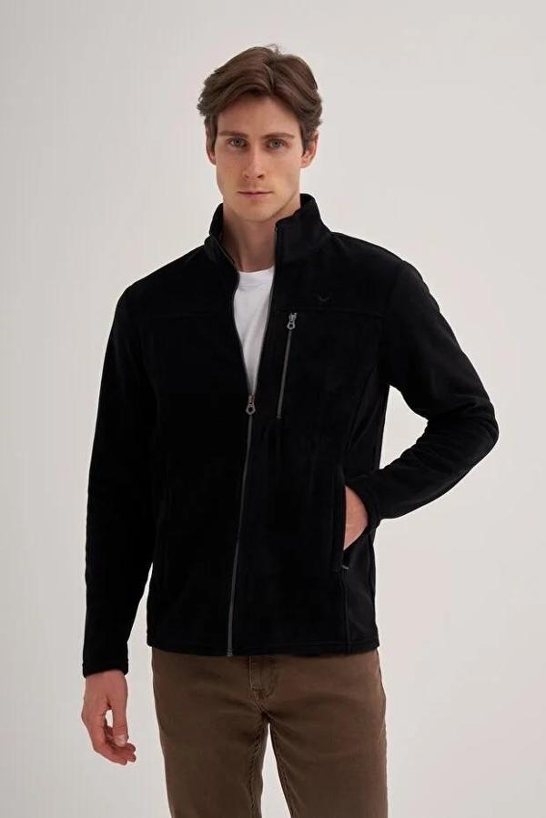 CAZ 56330 DİK YK. POLAR SWEAT HIRKA SİYAH - Image 1