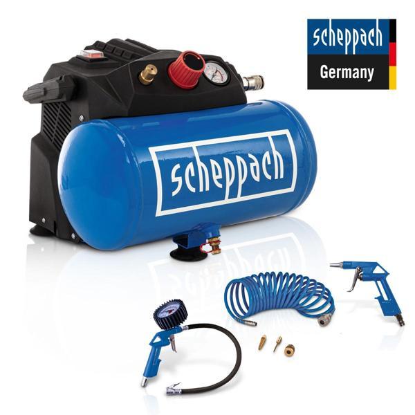 Scheppach HC06 Yağsız Hava Kompresörü 1200 W 8 Bar 6Lt- 5906153901 - Image 1