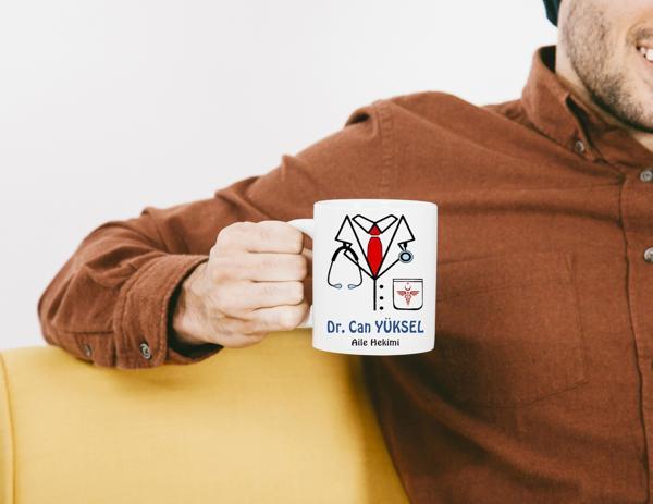 Aile Hekimlerine ve  Kişiye özel Bay-Bayan Doktor temalı kupa bardak IDBK13 - Image 1
