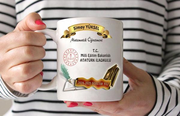 Öğretmenler Gününe ve okullara Özel ATATÜRK Temalı Kupa Bardak idbk18 - Image 1