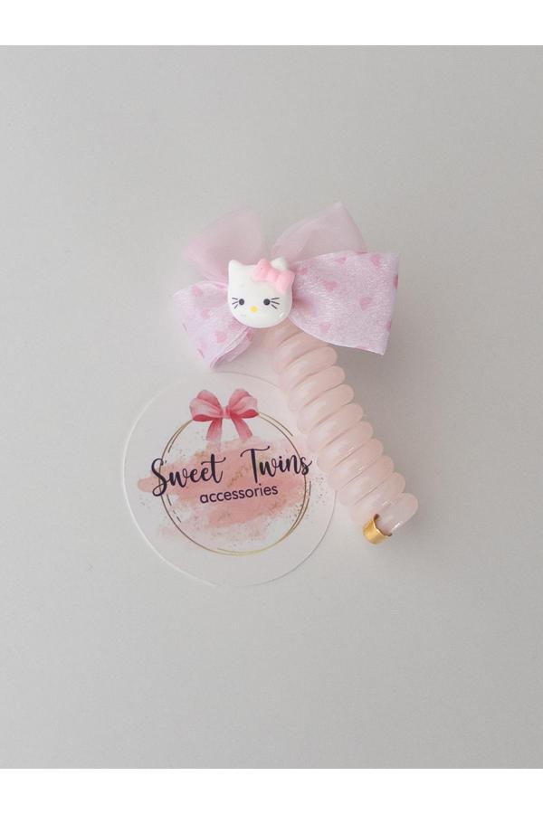 Sweet Twins Accessories Hello Kitty Kalp  Fiyonklu  Makarna Yaylı Toka - Image 1