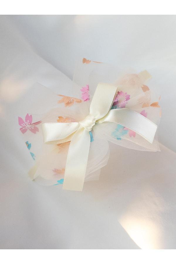 Sweet Twins Accessories Çiçek Desenli Çocuk Taç Tüllü Fiyonklu Çocuk Tacı - Image 1