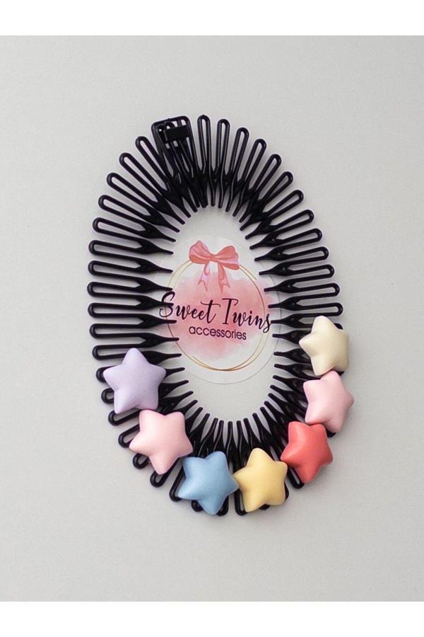 Sweet Twins Accessories Renkli Yıldızlı Hayalet Yaylı Çocuk Saç Tokası - Image 1