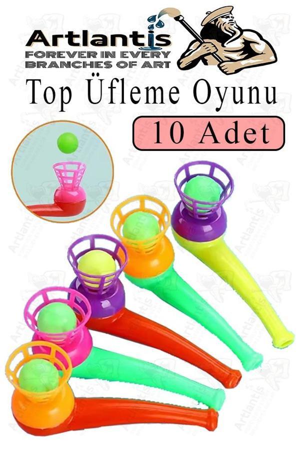 Top Üfleme Oyunu 10 Adet Saksafon Üfleme Nefes Oyuncağı Üfleme Düdüğü Oyuncak Karne Sınıf Çocuk Hediye - Image 1
