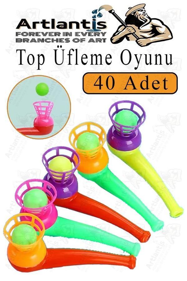 Top Üfleme Oyunu 40 Adet Saksafon Üfleme Nefes Oyuncağı Üfleme Düdüğü Oyuncak Karne Sınıf Çocuk Hediye - Image 1
