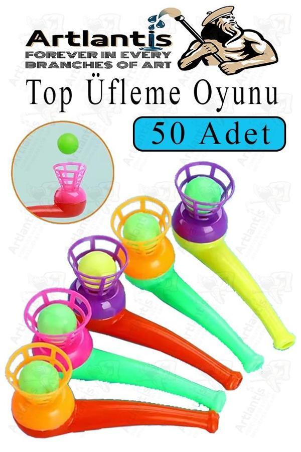 Top Üfleme Oyunu 50 Adet Saksafon Üfleme Nefes Oyuncağı Üfleme Düdüğü Oyuncak Karne Sınıf Çocuk Hediye - Image 1