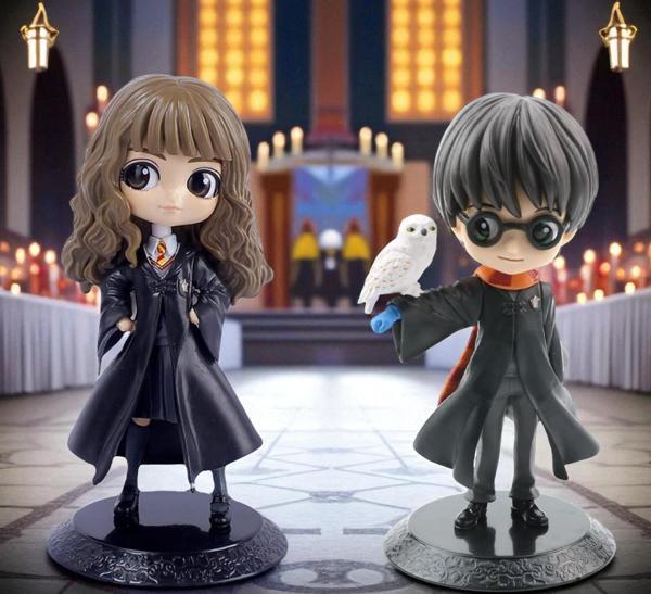 Harry Potter & Hermione Granger Karakter Figür Oyuncak Stantlı Koleksiyonluk Dekoratif Biblo Seti  - Image 1