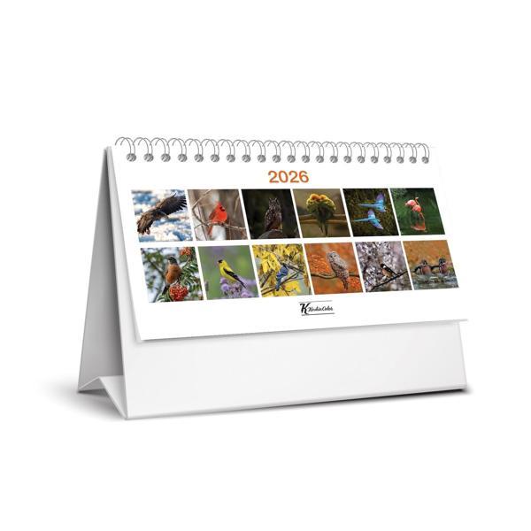 Keskin 2026-MTK-824 Karton Üçgen Masa Takvim-Kuşlar - Image 1