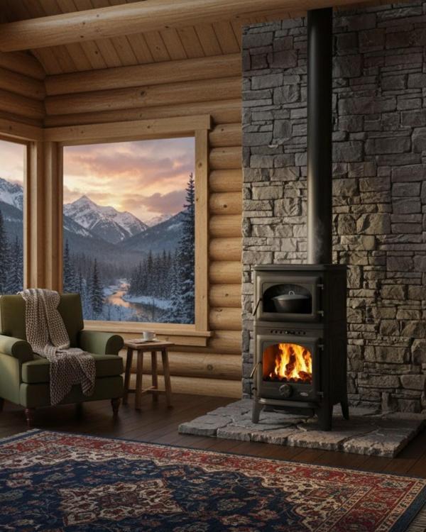 Reyo Stove Danışment Fırınlı Küllüklü Döküm Şömine Soba - Image 1