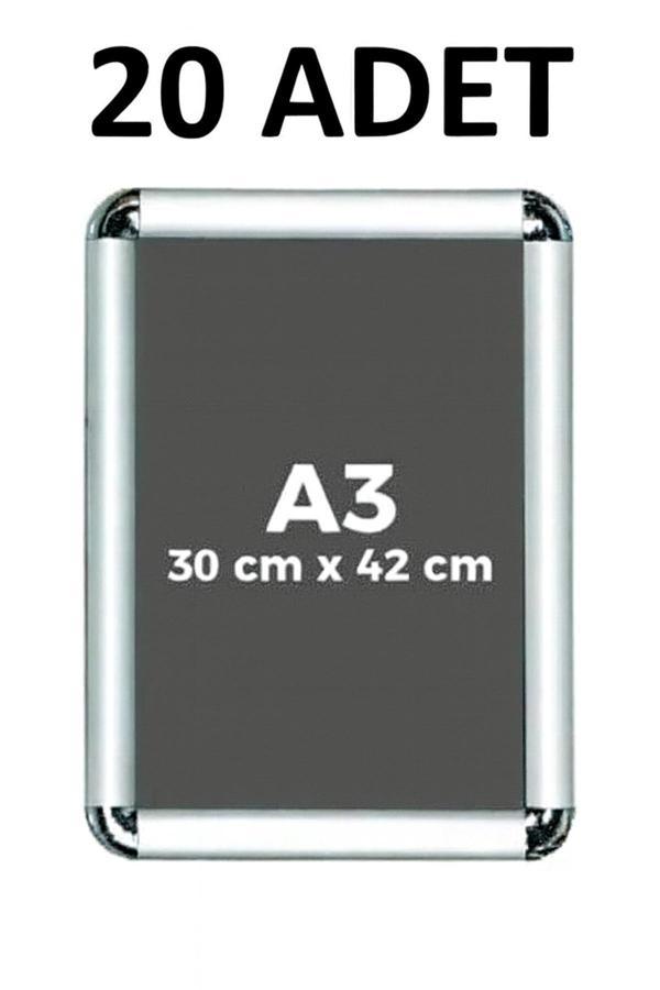 20 Adet A3 Eko Seri Çerçeve Rondo Köşe Aç Kapa Açılır Kapa - Image 1