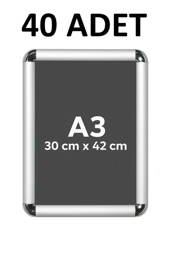 40 Adet A3 Eko Seri Çerçeve Rondo Köşe Aç Kapa Açılır Kapa - Image 1