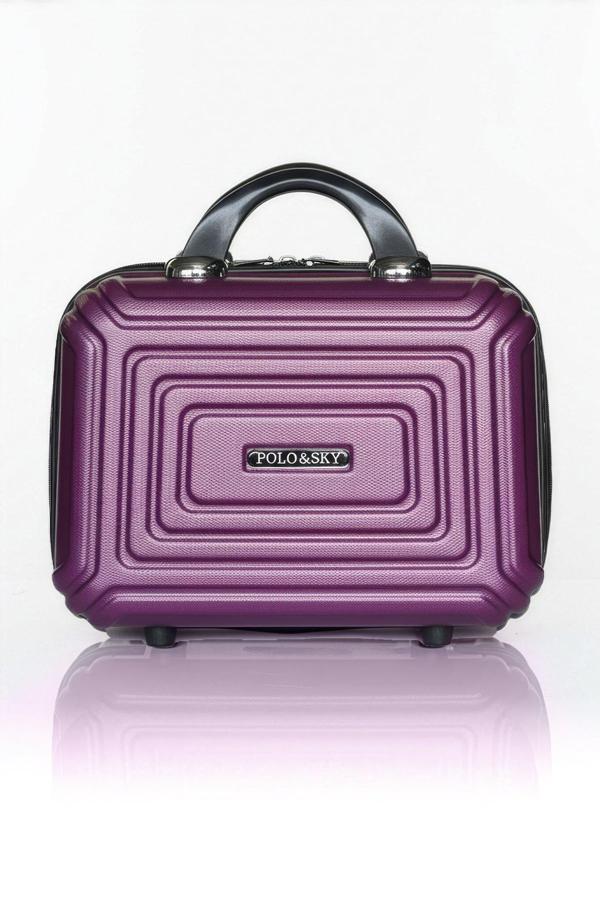 Polo&Sky Altuğ Model Mor Renk Abs Makyaj Çantası El Valizi - Image 1