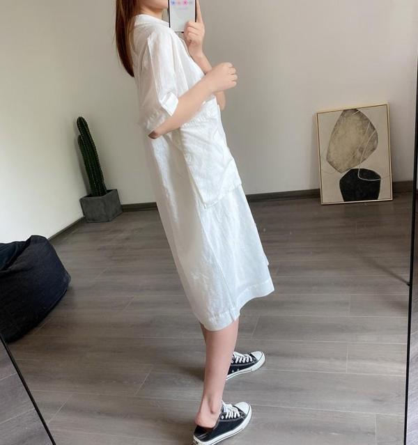 Günlük Cep Detaylı Salaş Kadın Elbise - Image 1