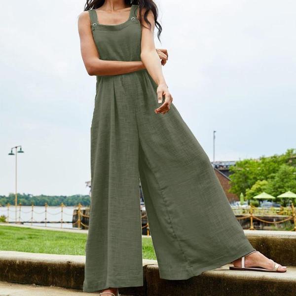 Keten Yazlık Günlük Salaş Kadın Tulum - Image 1