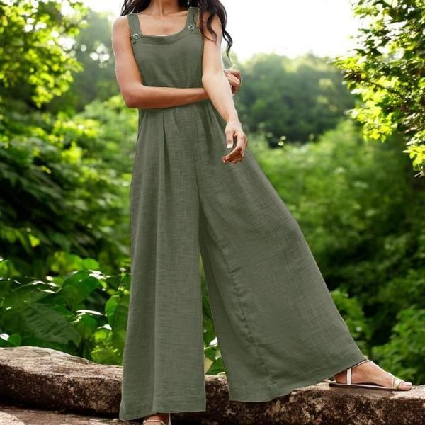 Yazlık Salaş Rahat Keten Tulum - Image 1