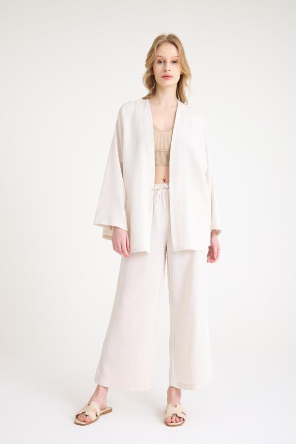 Keten Kadın Salaş Kimono İkili Takim - Image 1