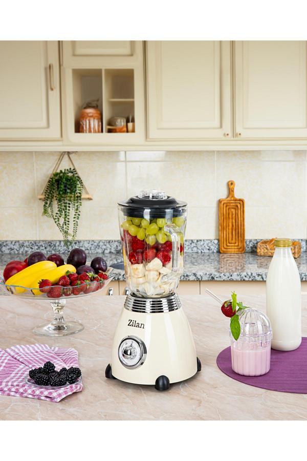 Zln1207 | Retro Stand Blender | 1,5l Cam Hazne | 500w Blendar | 2 Hız Ayarı | Bej - Image 1