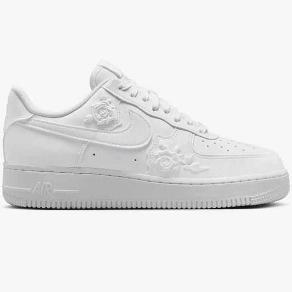 Nike Air Force 1 AF1 07 Rose Pattern Unisex Leather Sneaker Gül Desenli Hakiki Deri Günlük Spor Ayakkabı Beyaz  - Image 1