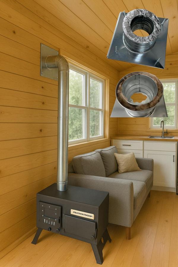 Isı Yalıtımlı Yanmaz Boru Baca Çıkışı - Çap 8cm Konteyner, Tiny H - Image 1