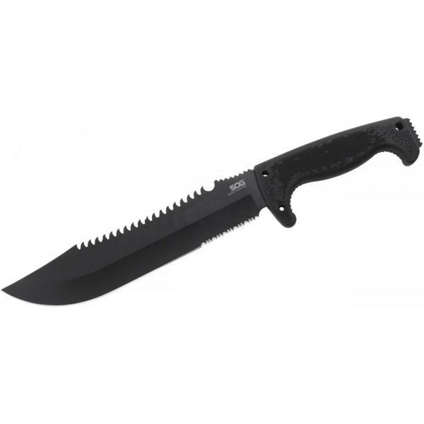 Sog F03T Kamp Tırtıklı Testereli Outdoor Pala / Bıçak 39 cm - Kauçuk Saplı - Image 1