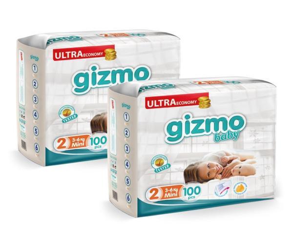 Gizmo Bebek Bezi Ultra Eco Paket 2 Numara Mini 200 Adet - Image 1