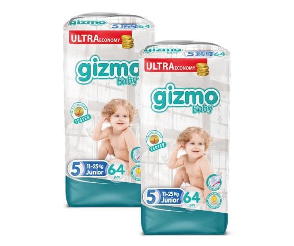 Gizmo Bebek Bezi Ultra Eco Paket 5 Numara Junior 128 Adet - Image 1