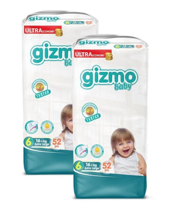 Gizmo Bebek Bezi Ultra Eco Paket 6 Numara Ekstra Large 104 Adet - Image 1