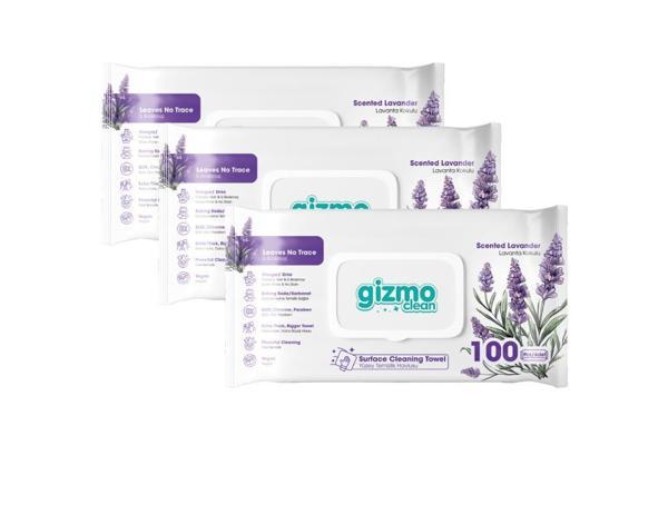 Gizmo Clean Yüzey Temizlik Havlusu Lavanta Kokulu 3 Paket 300 Yaprak - Image 1