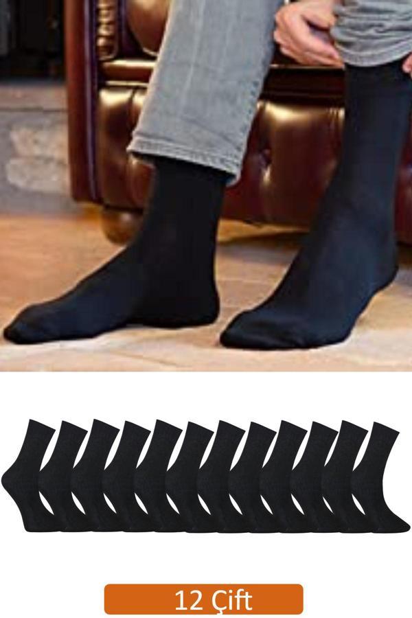 Vien&Karl 12'Li Premium Erkek Siyah Soket Çorap - Image 1