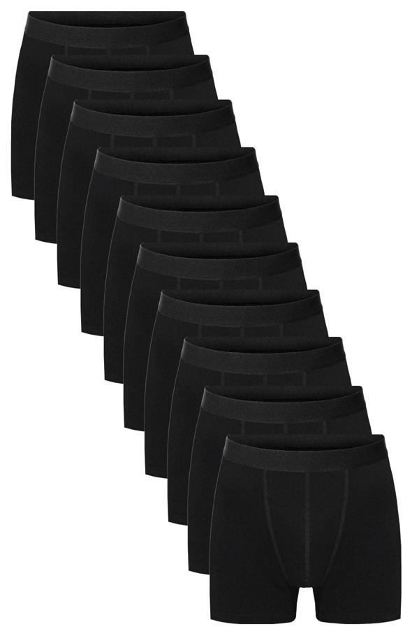 Deean Erkek Siyah Düz Likralı Boxer Şort 10’Lu - Image 1