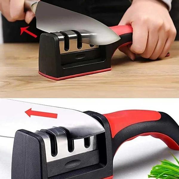 Profesyonel Bıçak Bileyici 3 Açılı Elmas Seramik Çelik Gövdeli El Bıçakları Bileme - Image 1