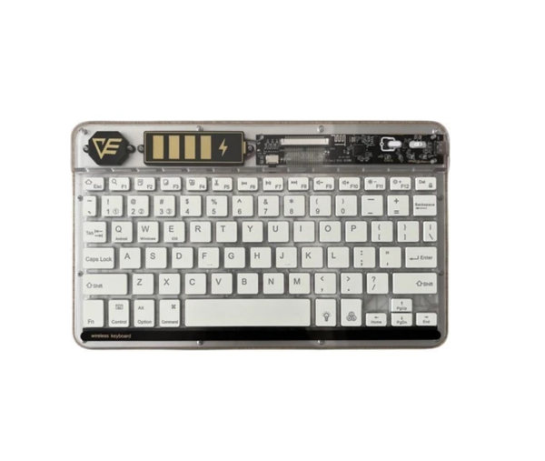 ZR612 Rgb Şeffaf Beyaz Bluethooth Klavye - Image 1