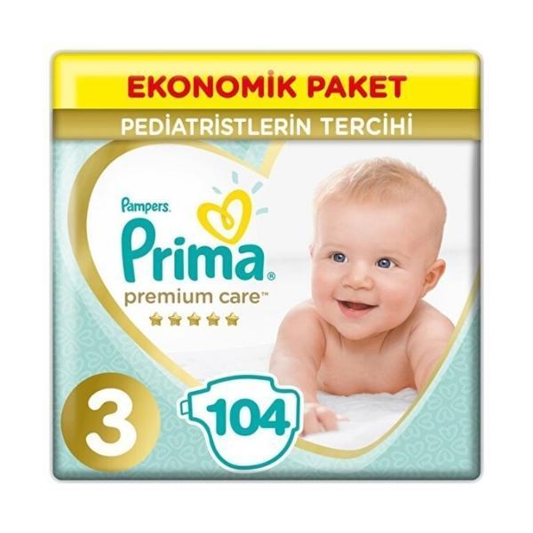 Prima Bebek Bezi Premium Care Ekonomik Paket 3 Beden 104 lü - Image 1
