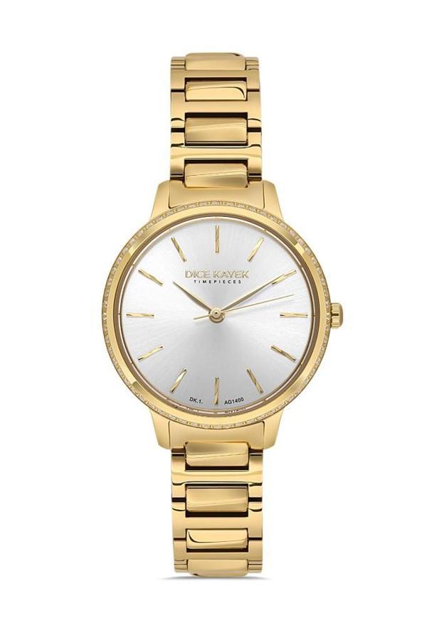 Dice Kayek DK.1.AG1400.04 Çelik Kasa Çelik Kordon 5 Atm Suya Dayanıklı Altın Renk Kadın Kol Saati - Image 1