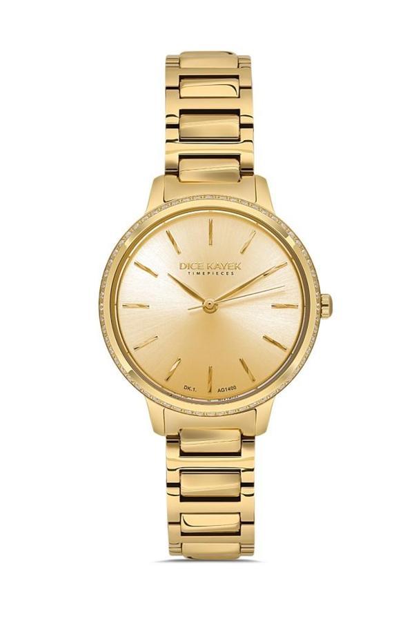 Dice Kayek DK.1.AG1400.05 Çelik Kasa Çelik Kordon 5 Atm Suya Dayanıklı Altın Renk Kadın Kol Saati - Image 1