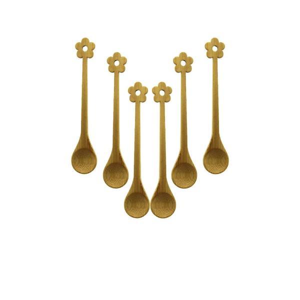 6 PCS   MİNİ   BAMBU AHŞAP KAŞIK   14.5CM (5365) - Image 1