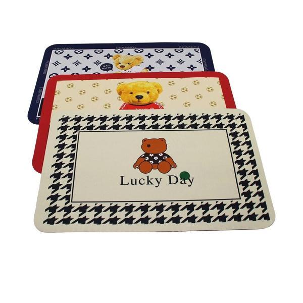 DİKDÖRTGEN SU EMİCİ - SİHİRLİ BANYO PASPASI RENKLİ DESENLİ - RESİMLİ ELASTİK  57 X 37.5CM (5365) - Image 1